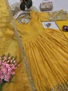 Sc 1330 Heavy Gold Crush With Embroidery Work Gown With Bottom Dupatta